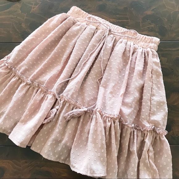 5⭐️ /REGATTA/ Blush Pink Chiffon Dot Tiered Skirt - Picture 3 of 4